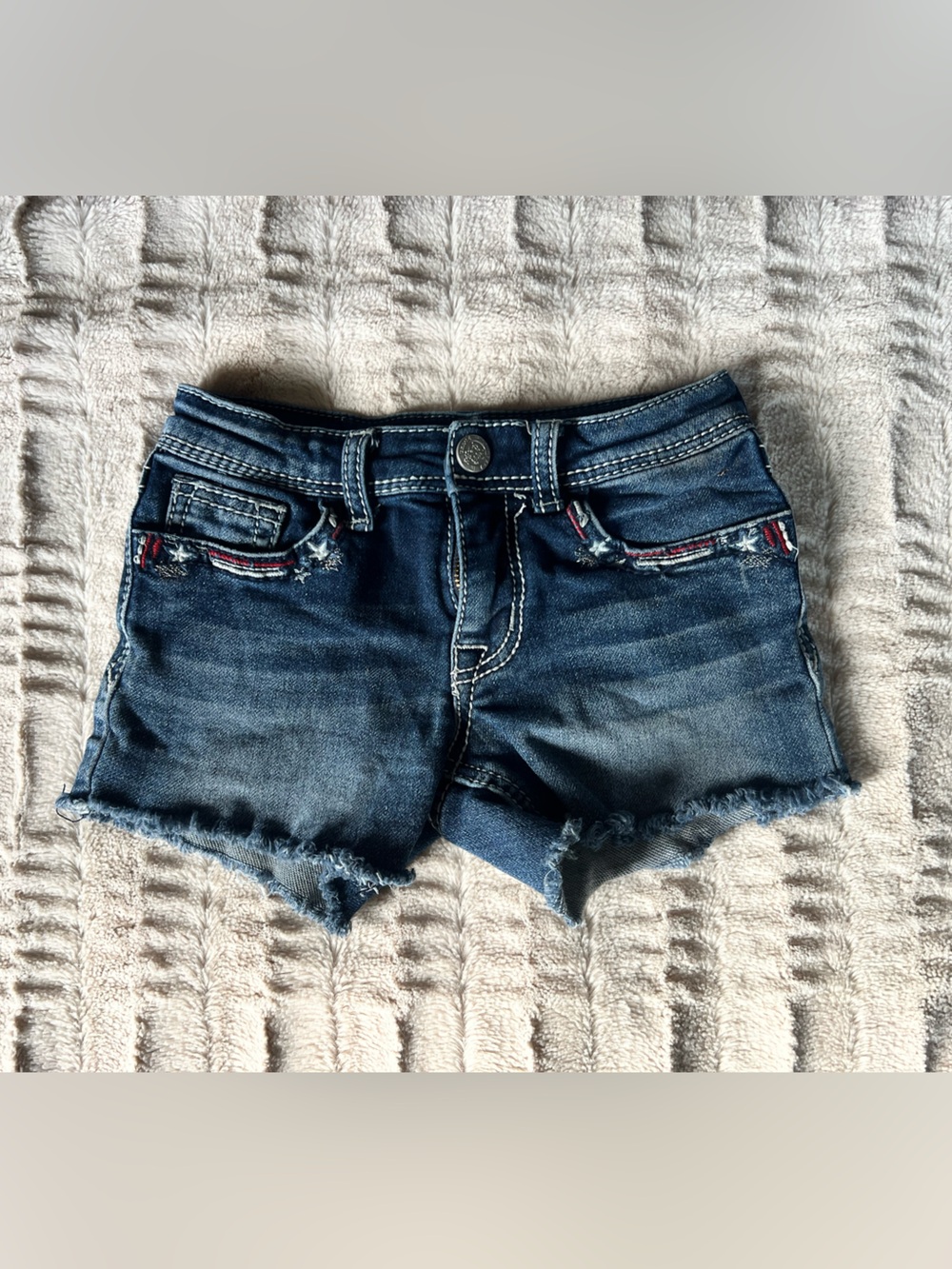 Grace Dark Blue Patriotic Denim Shorts